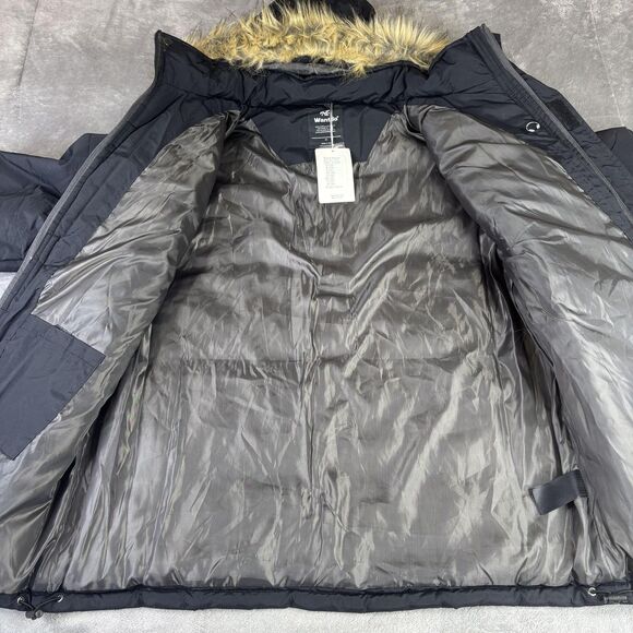 Wantdo Jacket Mens XL Black Hooded Puffer Parka Faux Fur Trim Winter Coat - Picture 3 of 13